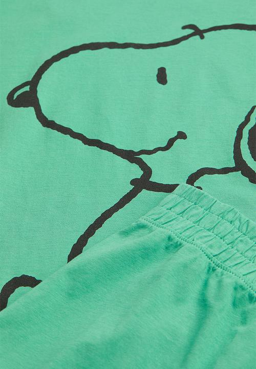 H&M - Cotton jersey pyjamas - green/snoopy 