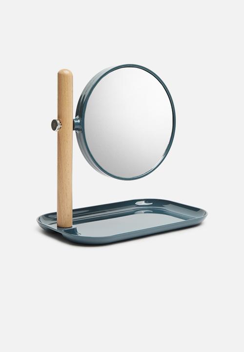 Bathroom Solutions - Make up mirror on stand - charcoal