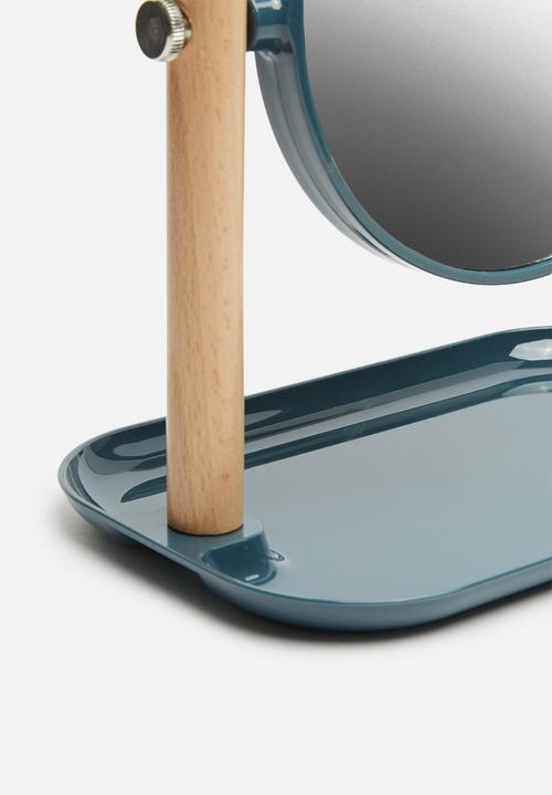 Bathroom Solutions - Make up mirror on stand - charcoal