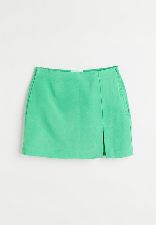 H&M - Short linen-blend skirt - green