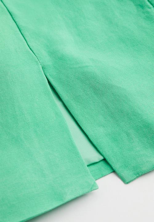 H&M - Short linen-blend skirt - green