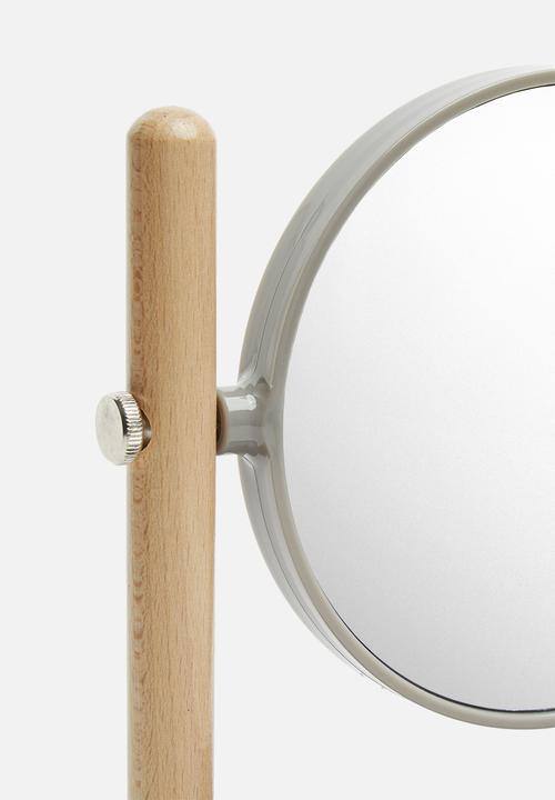 Bathroom Solutions - Make up mirror on stand - grey
