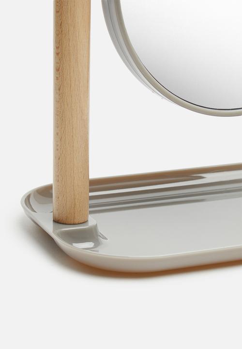 Bathroom Solutions - Make up mirror on stand - grey