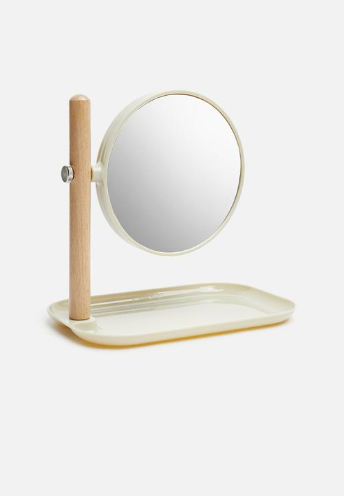 Bathroom Solutions - Make up mirror on stand - white