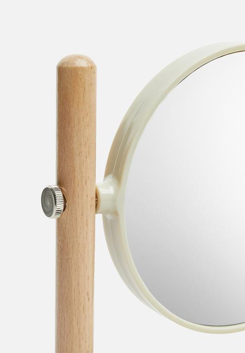Bathroom Solutions - Make up mirror on stand - white