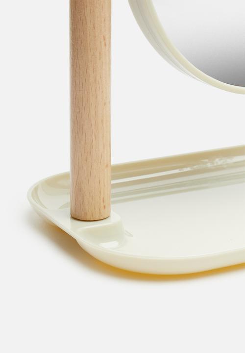 Bathroom Solutions - Make up mirror on stand - white