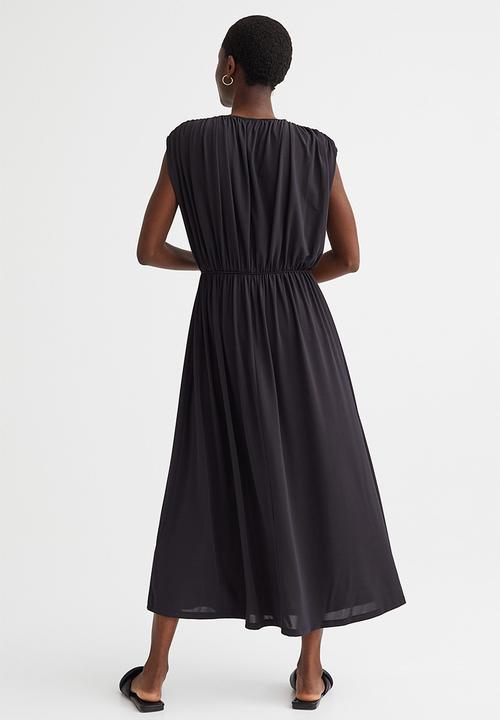 H&M - Long gathered dress - black