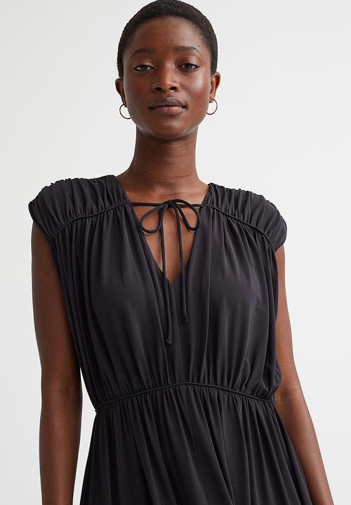 H&M - Long gathered dress - black