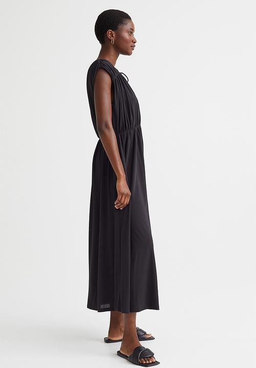 H&M - Long gathered dress - black