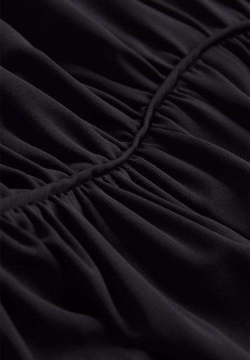 H&M - Long gathered dress - black