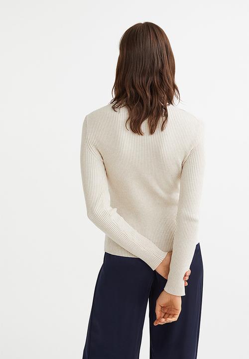 H&M - Rib-knit jumper - natural white marl