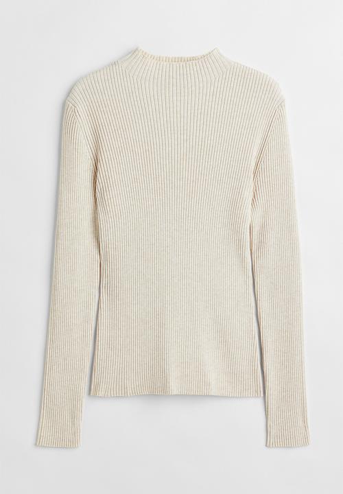 H&M - Rib-knit jumper - natural white marl