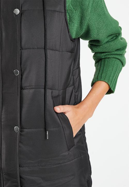 dailyfriday - Hooded longline gilet - black