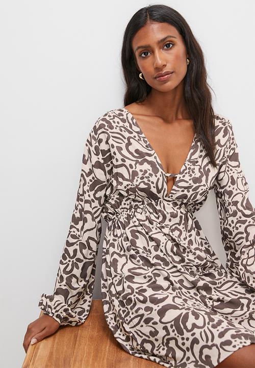 edit - Balloon sleeve babydoll dress - handpainted ethnic