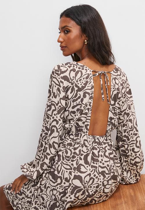 edit - Balloon sleeve babydoll dress - handpainted ethnic