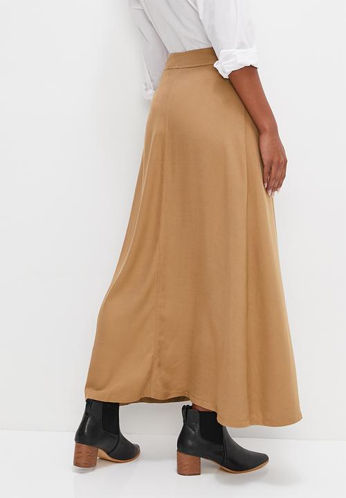 edit - Midi wrap skirt - tobacco