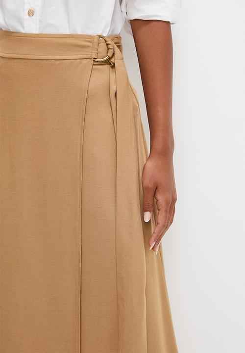 edit - Midi wrap skirt - tobacco