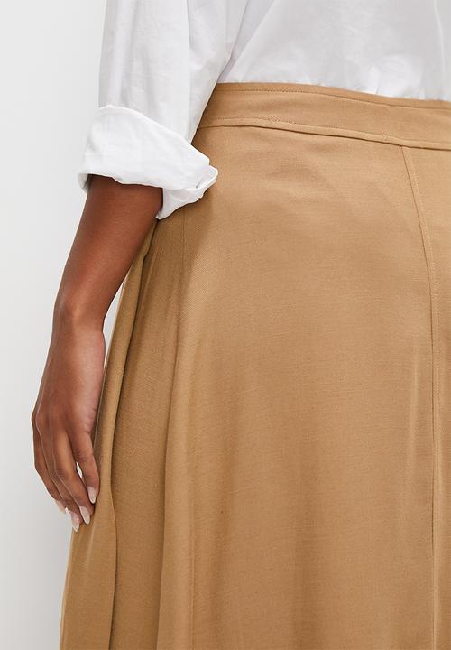 edit - Midi wrap skirt - tobacco