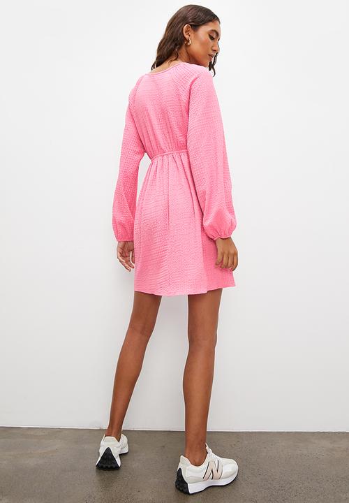 Superbalist - Tie front empire mini dress - pink