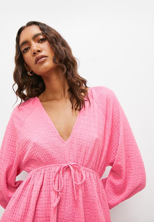 Superbalist - Tie front empire mini dress - pink