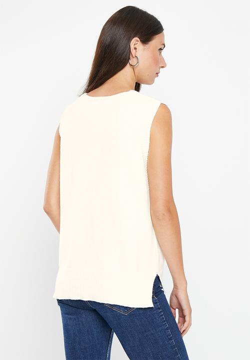 dailyfriday - Low v-neck singlet - ecru