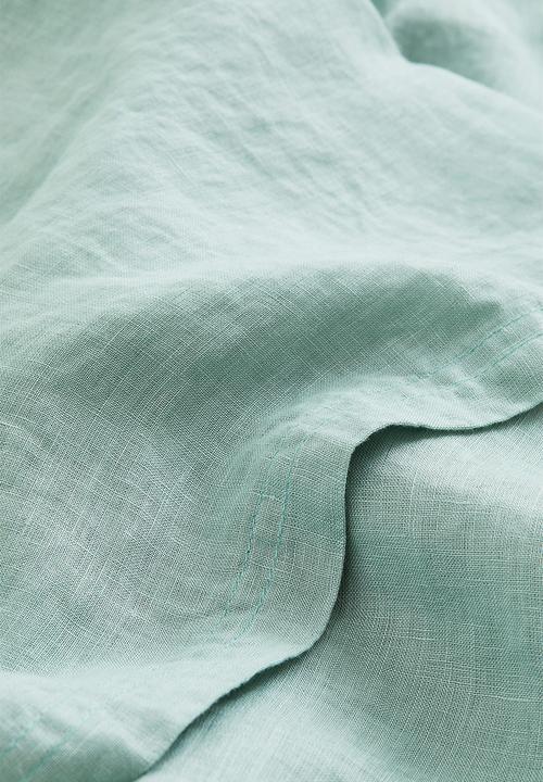 H&M - Washed linen tablecloth - green/turquoise