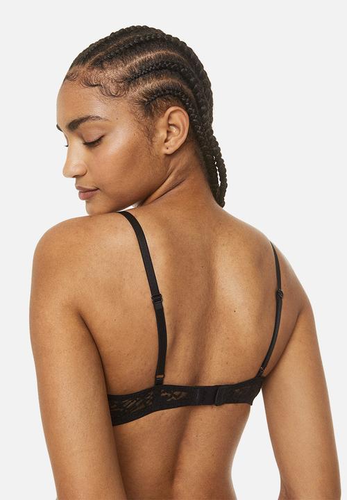 H&M - 2 Pack cotton push-up bras - white/black