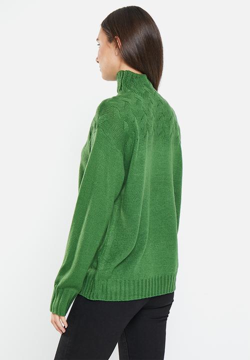 dailyfriday - Cable detail jumper - green