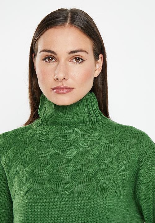 dailyfriday - Cable detail jumper - green