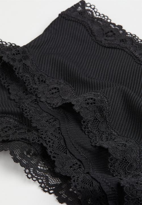 H&M - 3 Pack hipster briefs - black/ribbed