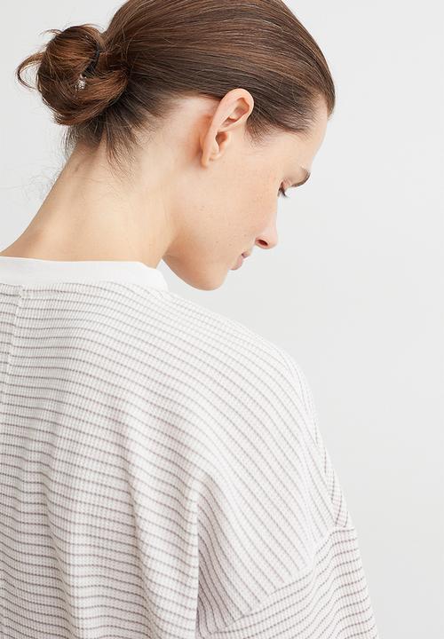 H&M - Waffled pyjamas - mole/striped
