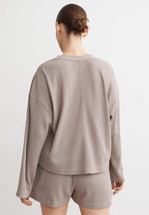 H&M - Waffled pyjamas - dark greige