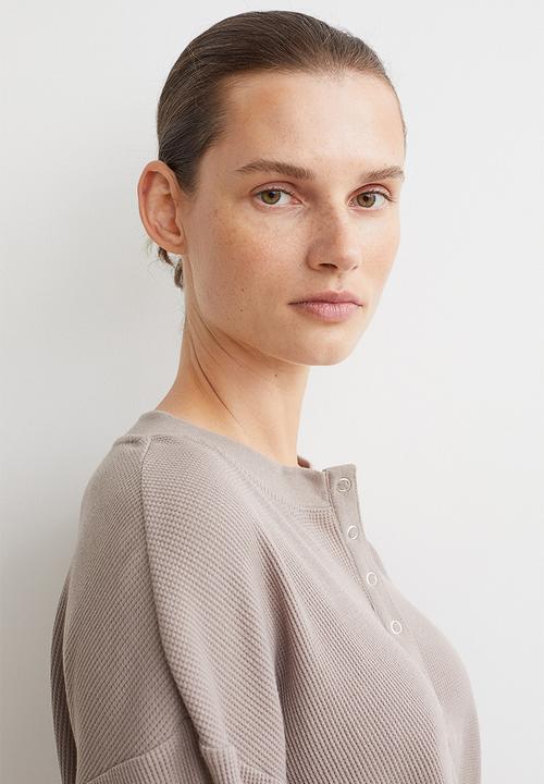 H&M - Waffled pyjamas - dark greige