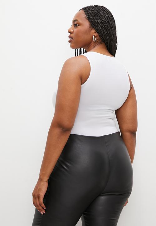 Superbalist - 2 pack crew neck cutaway bodysuit - black/white
