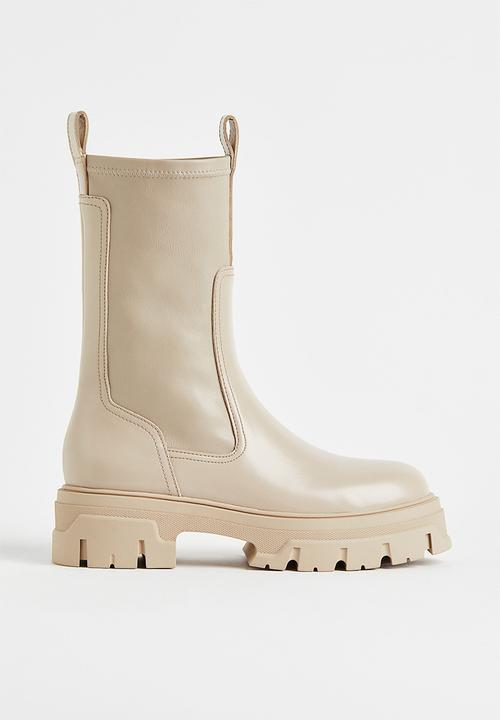 H&M - Calf-length boots - light beige