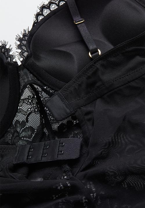 H&M - Super push-up lace body - black