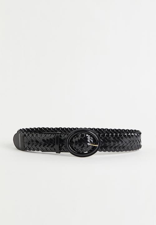 H&M - Braided waist belt - black 