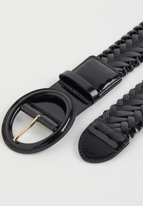 H&M - Braided waist belt - black 