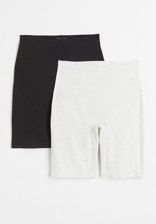 H&M - 2 Pack light shaping bikers - light grey marl & black