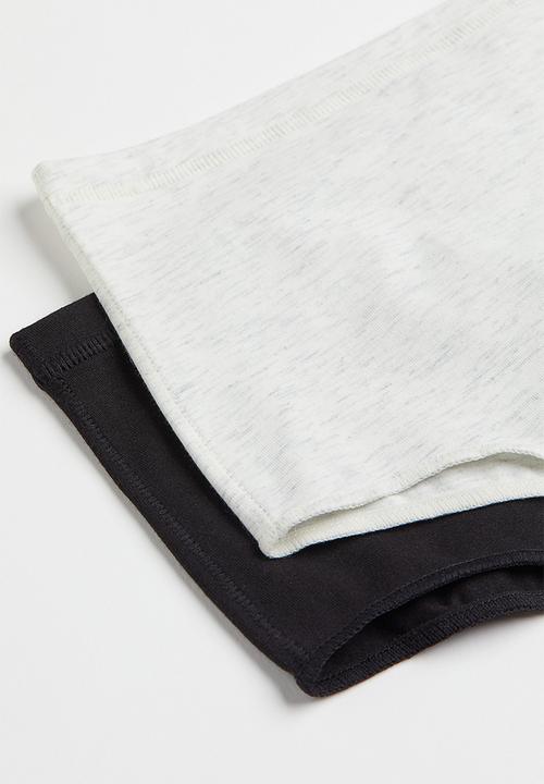 H&M - 2 Pack light shaping brazilian briefs - light grey marl & black
