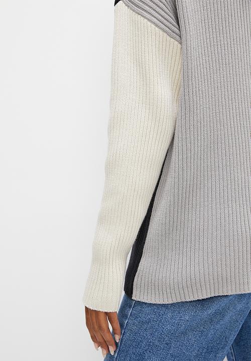 edit - Cotton colour block jumper - multi 