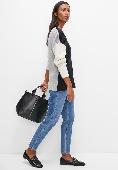 edit - Cotton colour block jumper - multi 