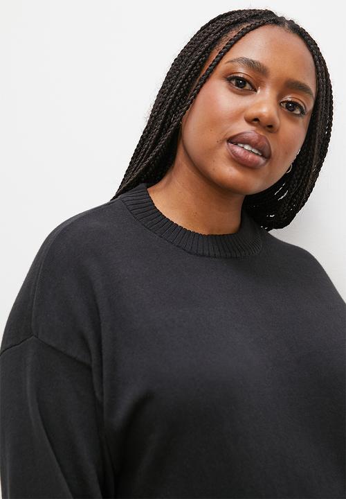 Superbalist - Ribbed organic knitwear dress - black