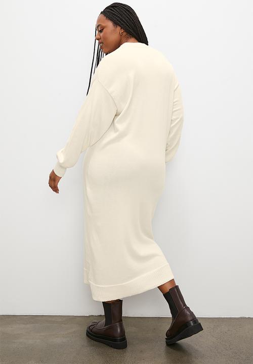 Superbalist - Ribbed organic knitwear dress - Oatmeal