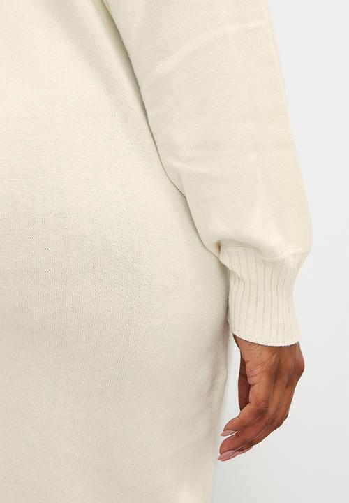 Superbalist - Ribbed organic knitwear dress - Oatmeal
