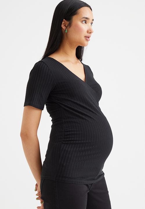 H&M - Mama ribbed nursing top - black
