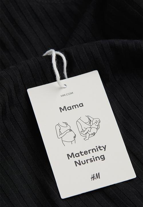 H&M - Mama ribbed nursing top - black