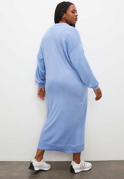 Superbalist - Ribbed organic knitwear dress - blue
