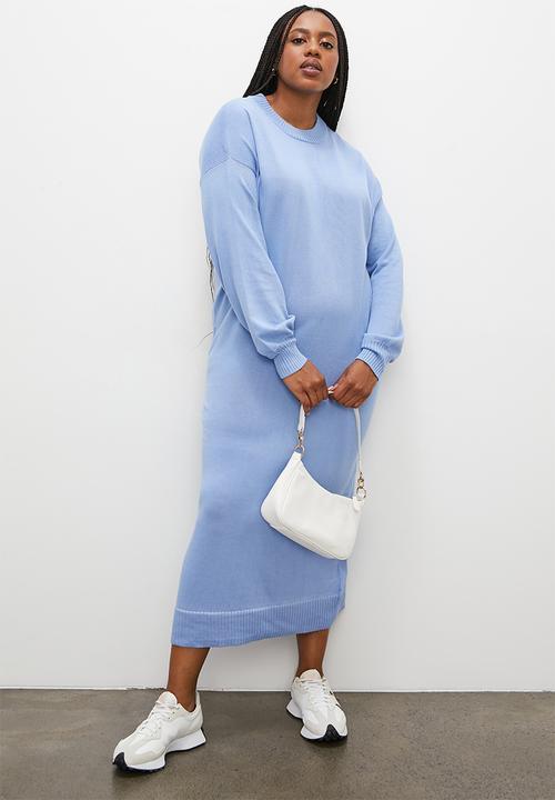 Superbalist - Ribbed organic knitwear dress - blue