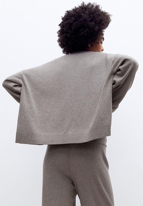 H&M - Fine-knit cardigan - dark greige 